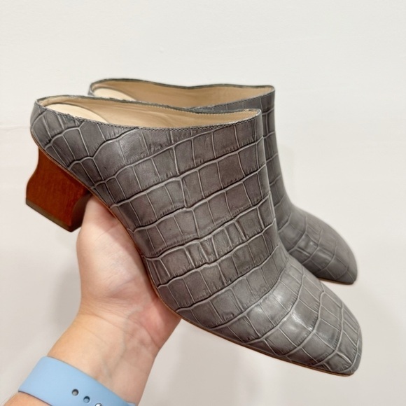 Rejona Pyo Andi Mule Shoe Size 39 EU Leather Square Toe - Picture 2 of 11